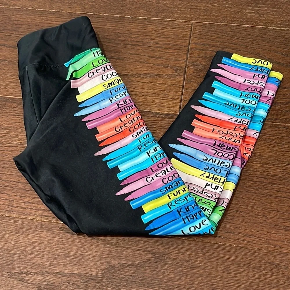 Justice Girls Black Leggings Size 7
